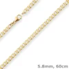 5,8mm Panzerkette weit Goldkette Collier Halskette aus 333 Gold Gelbgold 60cm