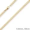 5,8mm Panzerkette weit Goldkette Collier Halskette aus 333 Gold Gelbgold 50cm