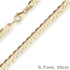 6,7mm Panzerkette weit Goldkette Collier Halskette aus 333 Gold Gelbgold 55cm