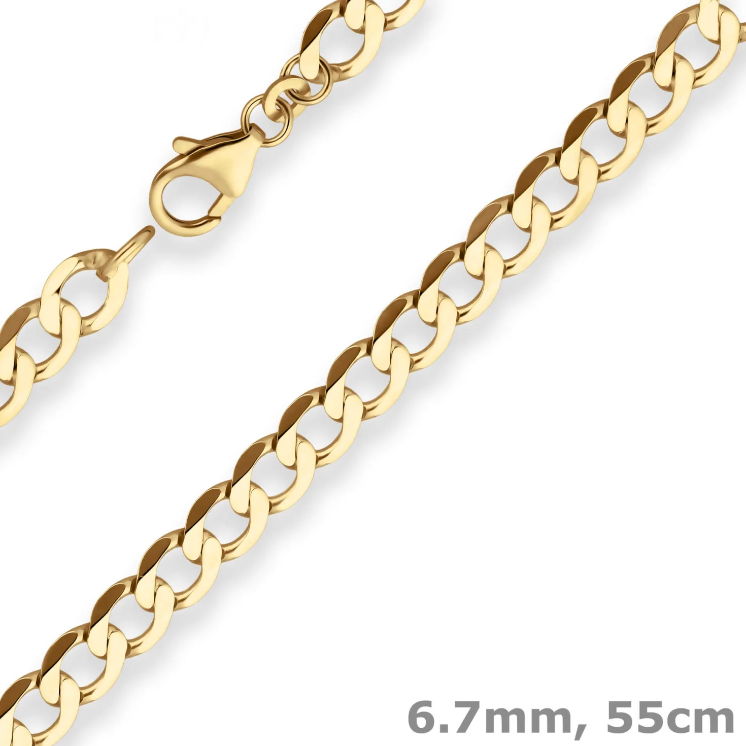 6,7mm Panzerkette weit Goldkette Collier Halskette aus 585 Gold Gelbgold 55cm