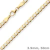 3,9mm Panzerkette weit Goldkette Collier Halskette aus 585 Gold Gelbgold 50cm