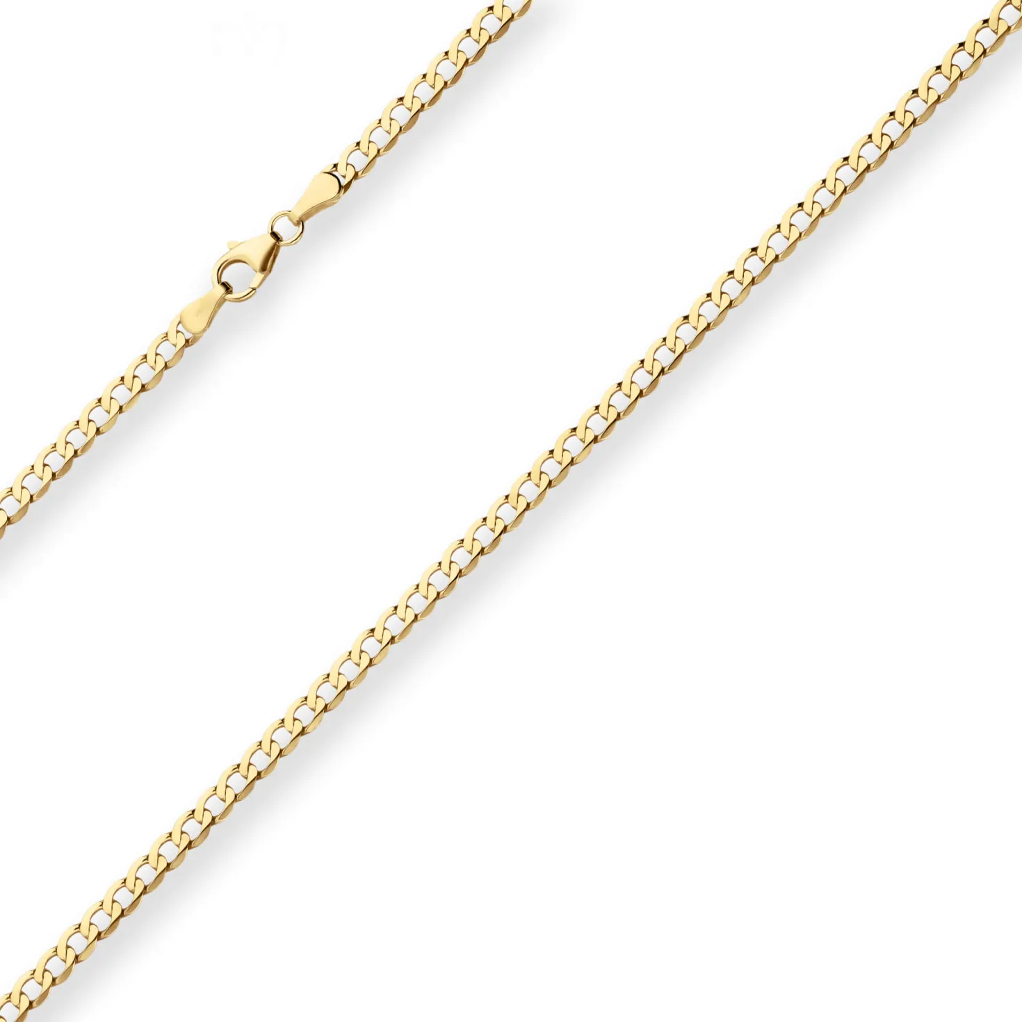 3,3mm Panzerkette weit Goldkette Collier Halskette aus 585 Gold Gelbgold 45cm