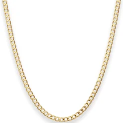 3,3mm Panzerkette weit Goldkette Collier Halskette aus 585 Gold Gelbgold 50cm