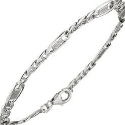 5,2mm Panzersteg-Armband Armkette Armschmuck aus 925 Silber 21cm