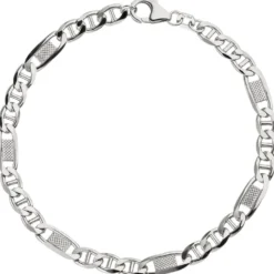 5,2mm Panzersteg-Armband Armkette Armschmuck aus 925 Silber 21cm