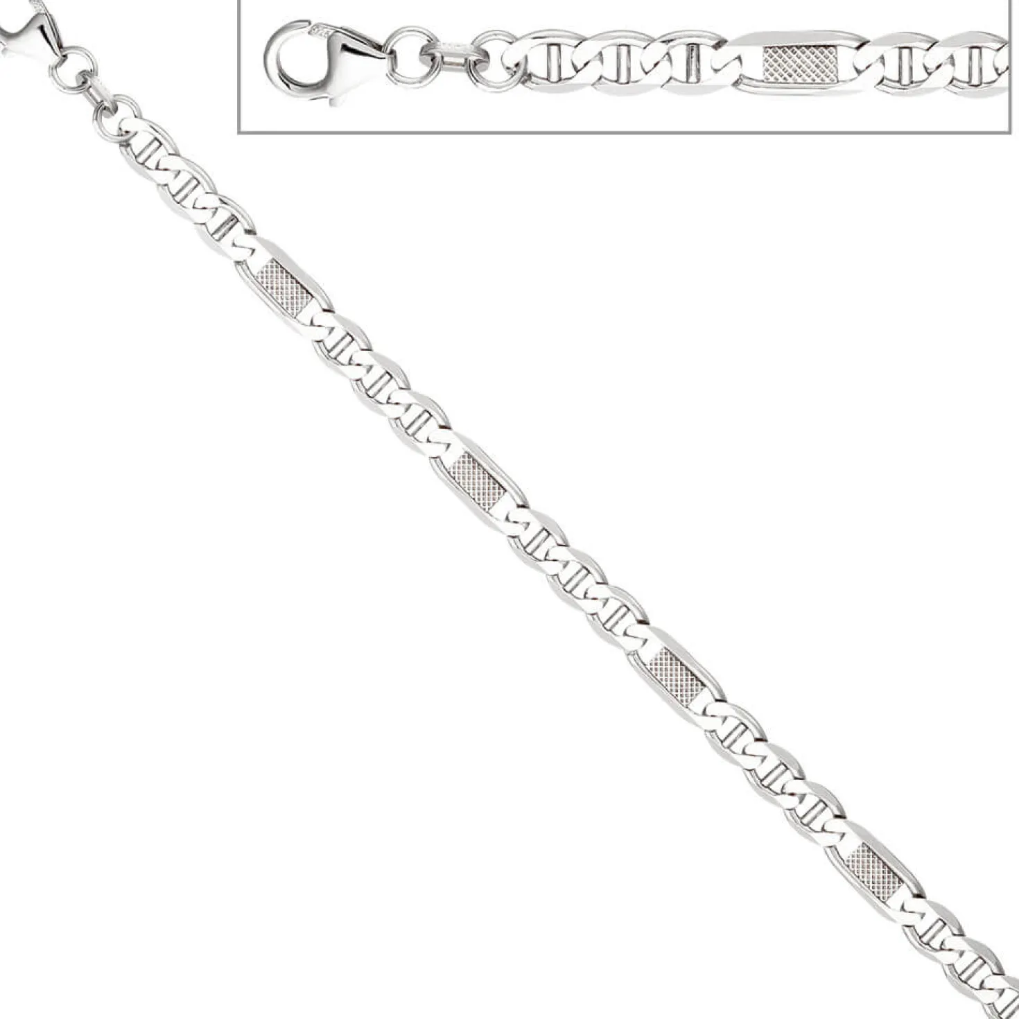 5,2mm Panzersteg-Armband Armkette Armschmuck aus 925 Silber 21cm