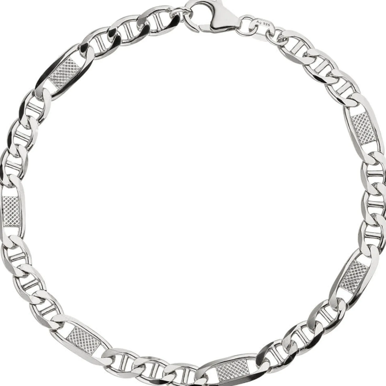 5,2mm Panzersteg-Armband Armkette Armschmuck aus 925 Silber 19cm