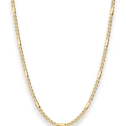 1,9mm Panzerstegkette Collier Halskette aus 333 Gold Gelbgold 50cm