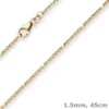 1,5mm Panzerstegkette Goldkette Collier Halskette aus 333 Gold Gelbgold 45cm