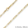 2,5mm Panzerstegkette Goldkette Collier Halskette aus 375 Gold Gelbgold 50cm