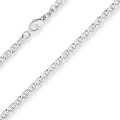 4mm Panzerstegkette Silberkette Collier Halskette aus 925 Silber 50cm