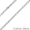 3,5mm Paper Clip Anker weit Kette Collier Halskette aus 585 Gold Weißgold 90cm