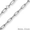 8mm Paper Clip Armband Armschmuck Armkette 750 Gold Weißgold 21cm
