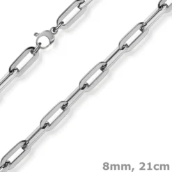 8mm Paper Clip Armband Armschmuck Armkette 750 Gold Weißgold 21cm