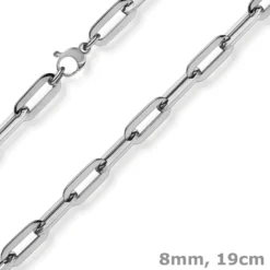 8mm Paper Clip Armband Armschmuck Armkette 585 Gold Weißgold 19cm