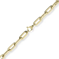 8mm Paper Clip Kette Halskette Collier aus 585 Gold Gelbgold 50cm