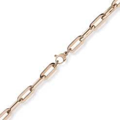 8mm Paper Clip Kette Halskette Collier aus 750 Gold Rotgold 45cm