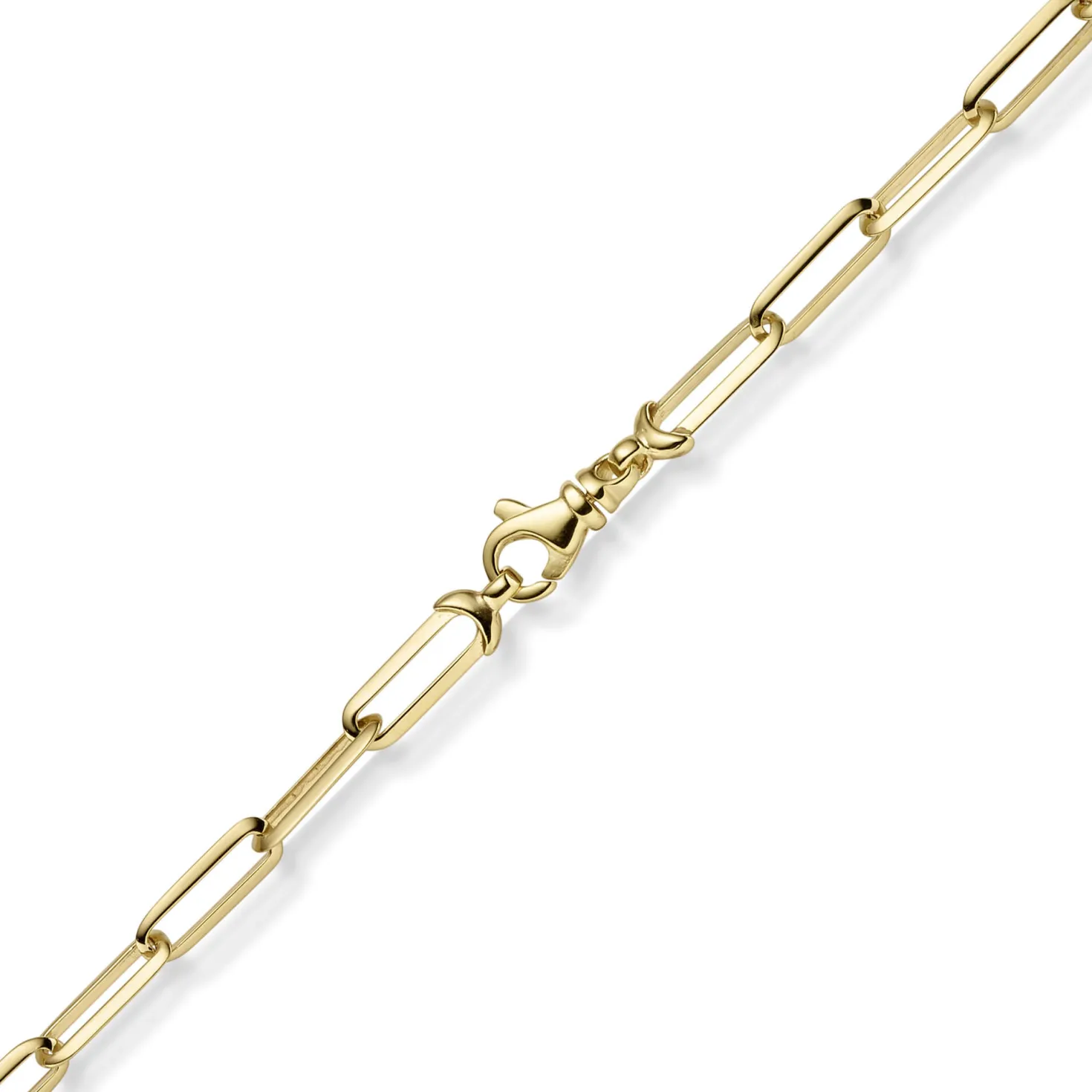4,5mm Paper-Clip Kette Halskette Collier 585 Gold Gelbgold massiv 60cm