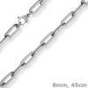 8mm Paper Clip Kette Halskette Collier aus 750 Gold Weißgold 45cm