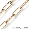 12mm Paper Clip Weit-Anker Armband Armkette aus 585 Gold Rotgold 22cm