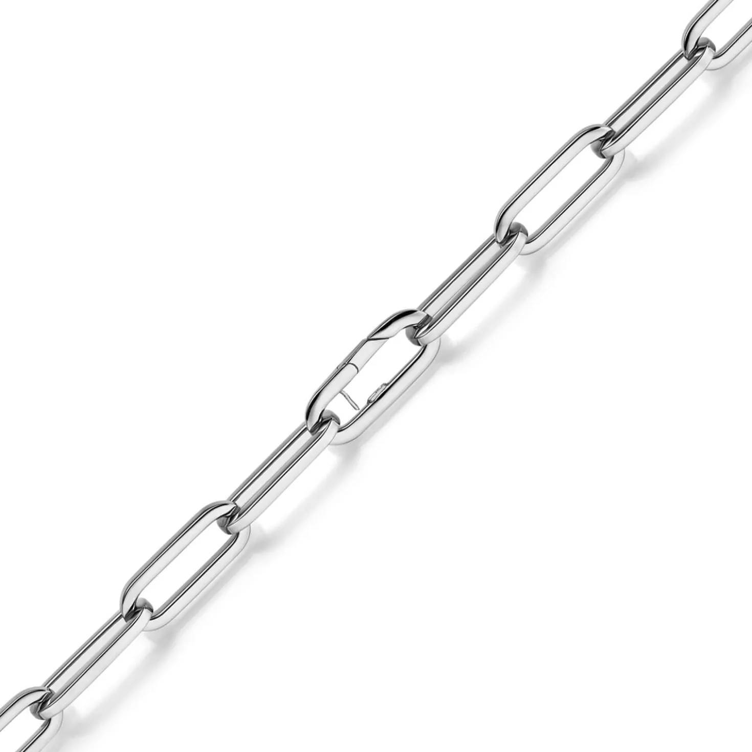 12mm Paper Clip Weit-Anker Kette Collier Halskette aus 585 Gold Weißgold 50cm