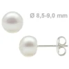 8,5-9,0 mm Perlen Ohrstecker 925 Silber weiß Süßwasser-Zuchtperlen