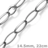 14,5mm Phantasie Armband Armkette aus 585 Gold Weißgold oval vierkant 22cm
