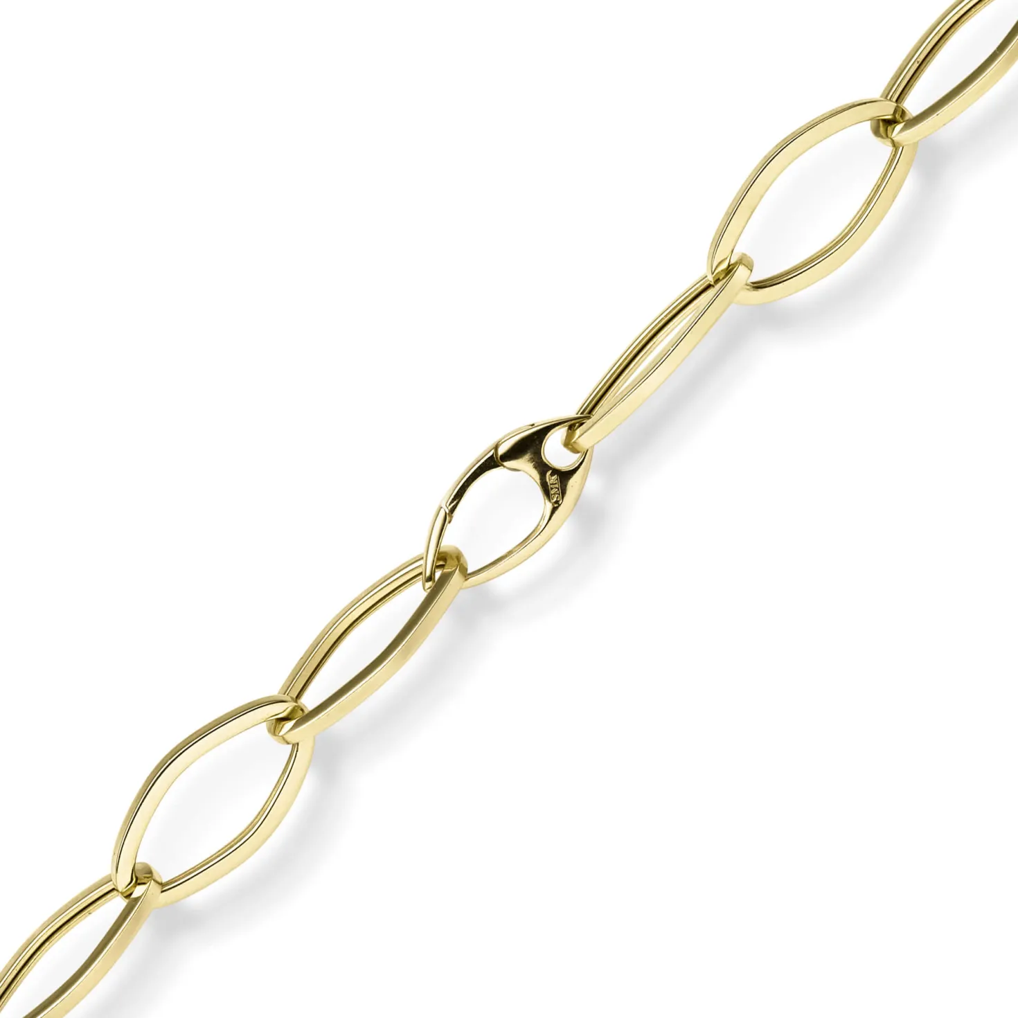 12mm Phantasie Armband Armkette aus 585 Gold Gelbgold glänzend 21cm