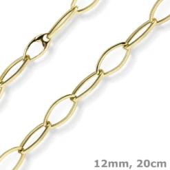 12mm Phantasie Armband Armkette aus 585 Gold Gelbgold glänzend 20cm