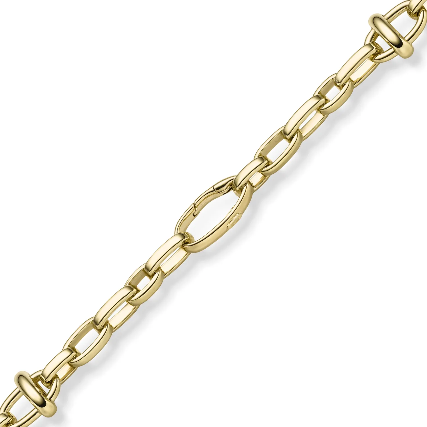 16mm Phantasie-Armband Armkette aus 585 Gold Gelbgold 21cm