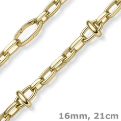 16mm Phantasie-Armband Armkette aus 585 Gold Gelbgold 21cm