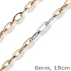 6mm Phantasie Armband Armkette aus 585 Gold Weißgold Rotgold oval flach 19cm