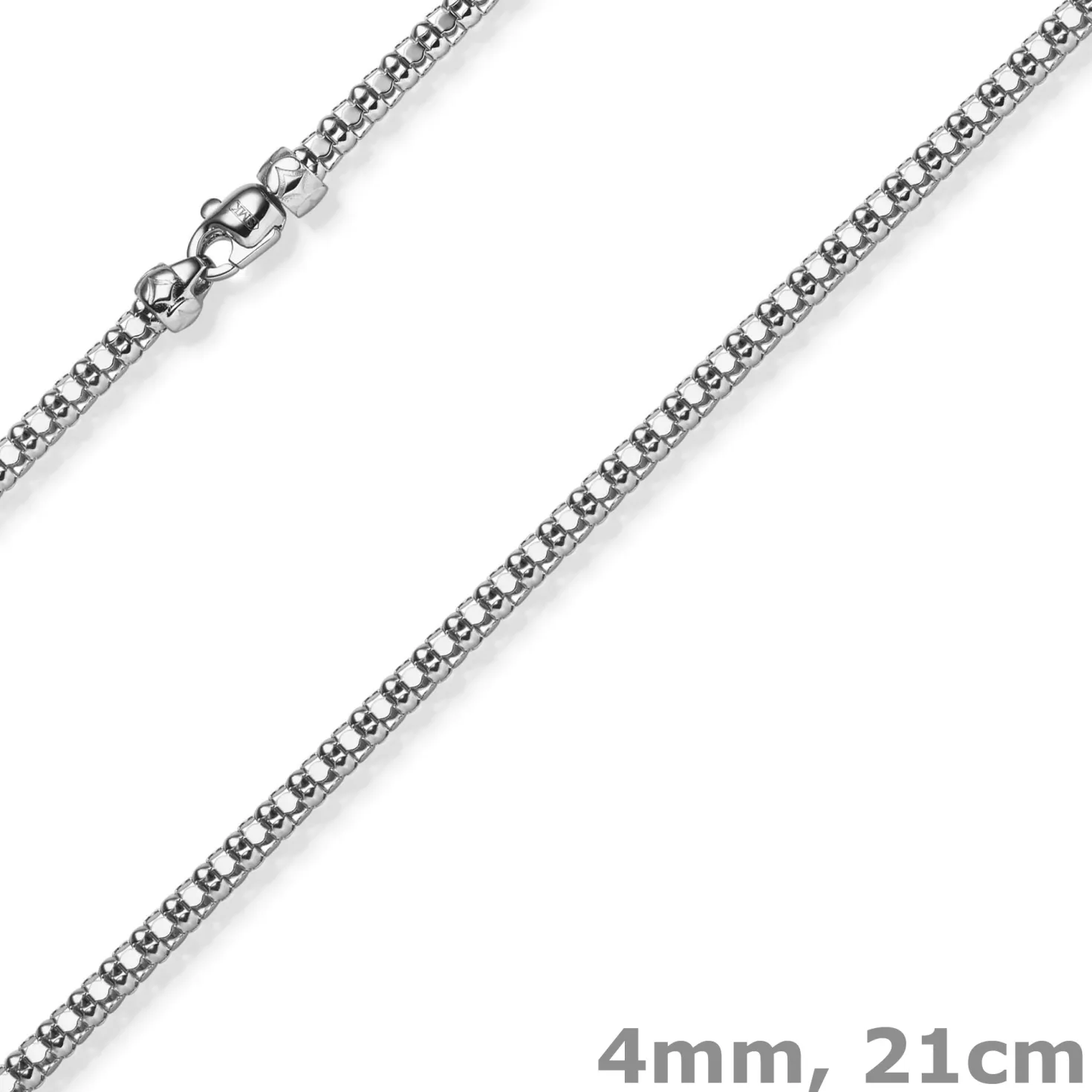 4mm Phantasiearmband Armkette Armschmuck aus 585 Gold Weißgold glänzend 21cm