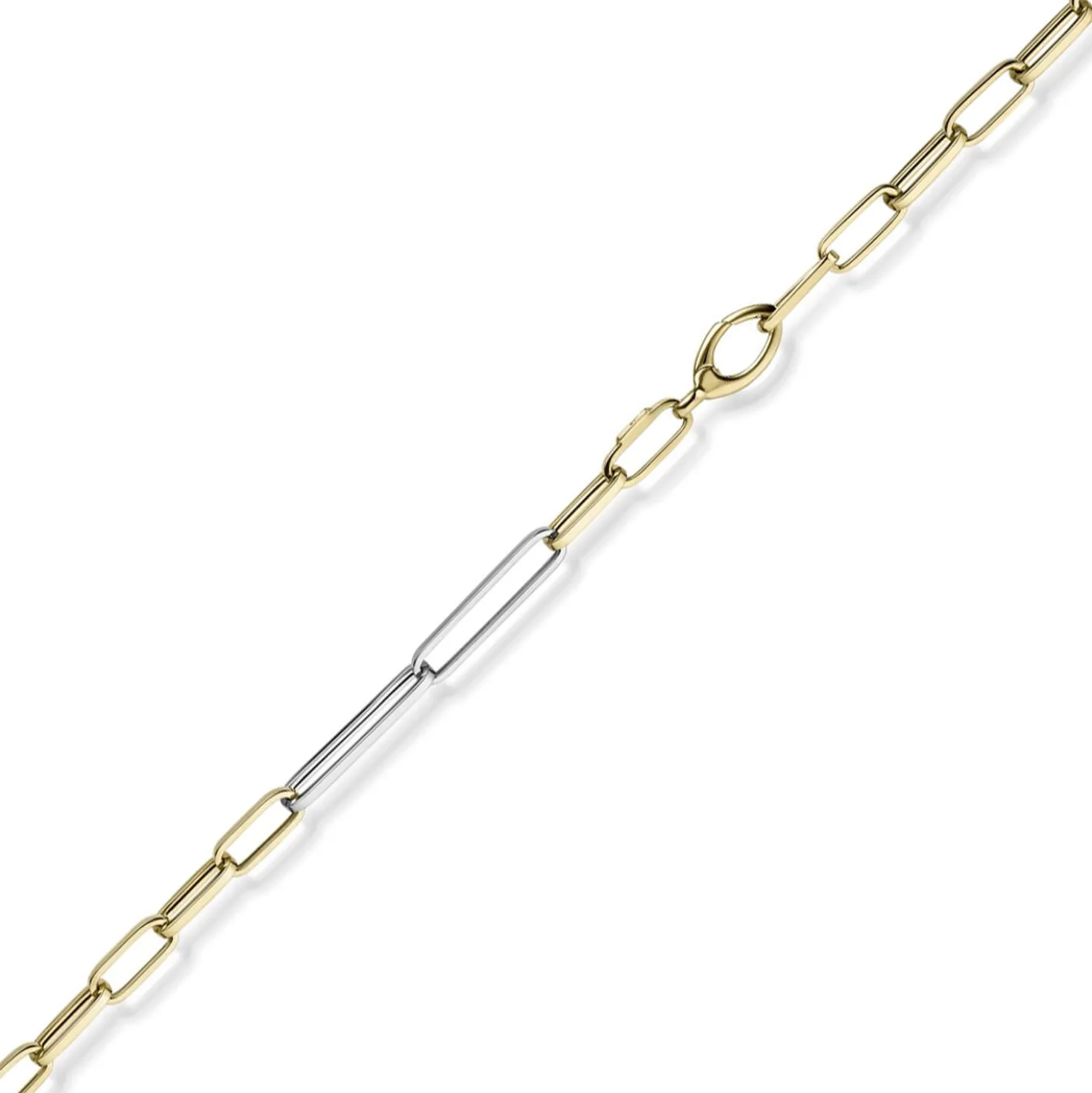 5mm Phantasie Armband Armkette aus 585 Gold Gelbgold Weißgold vierkant 21cm