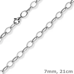 7mm Phantasie Armband Armkette aus 585 Gold Weißgold glänzend 21cm