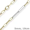 5mm Phantasie Armband Armkette aus 585 Gold Gelbgold Weißgold vierkant 19cm