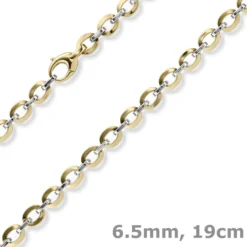 6,5mm Phantasie-Armband Armschmuck 585 Gold Gelbgold Weißgold bicolor 19cm