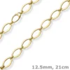 12,5mm Phantasie-Armband ovale Kettenglieder Armkette 585 Gold Gelbgold 21cm
