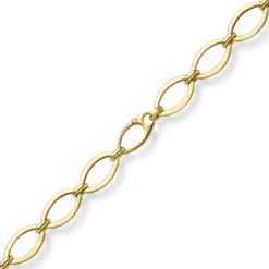 12,5mm Phantasie-Armband ovale Kettenglieder Armkette 585 Gold Gelbgold 21cm