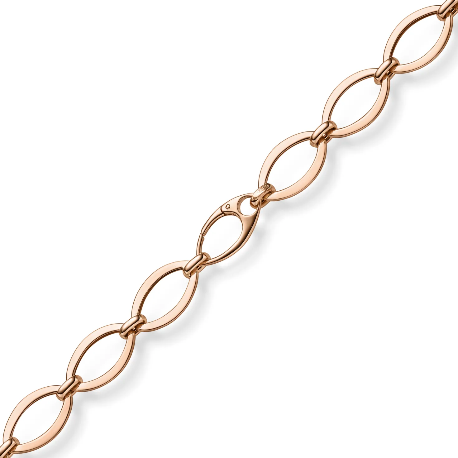 12,5mm Phantasie-Armband ovale Kettenglieder Armkette 585 Gold Rotgold 19cm