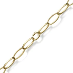 14,5mm Phantasie Halskette Collier aus 585 Gold Gelbgold oval vierkant 50cm