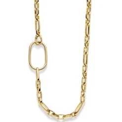 8mm Phantasie Halskette Collier mit Dekoelement 28x49mm 585 Gold Gelbgold 55cm