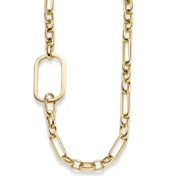11mm Phantasie Halskette Collier mit Dekoelement 33x51mm 585 Gold Gelbgold 55cm