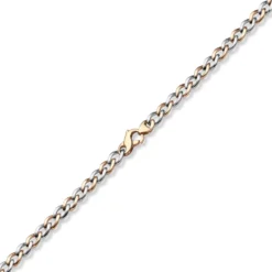 7,5mm Phantasie Halskette Collier aus 585 Gold Weißgold Rotgold bicolor 50cm