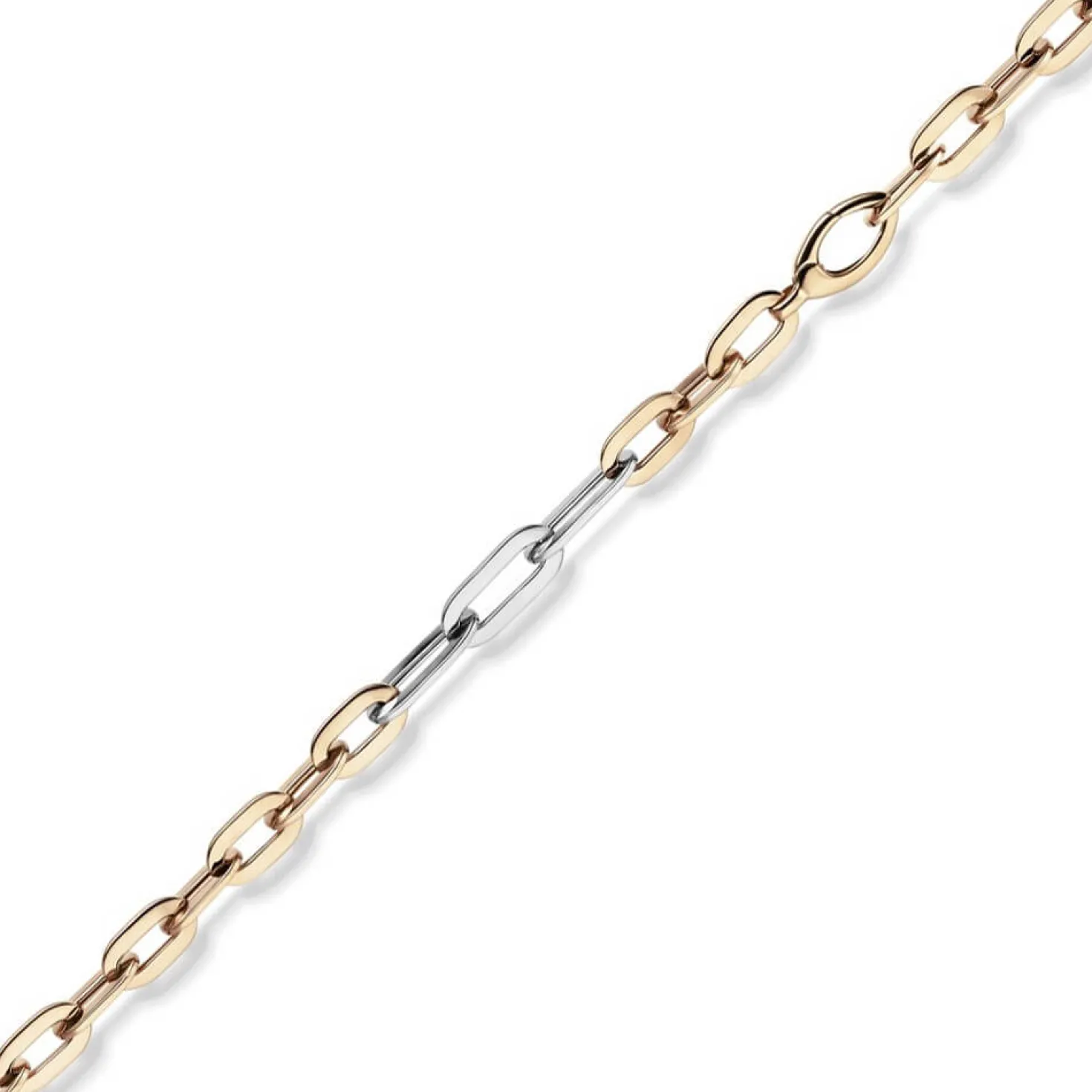 6mm Phantasie Kette Collier aus 585 Gold Weißgold Rotgold oval flach 45cm