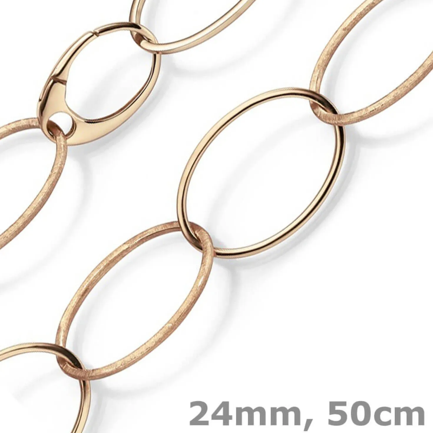 24mm Phantasie Kette Collier aus 585 Gold Rotgold matt glänzend 50cm