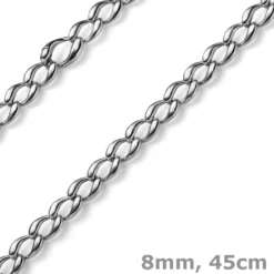 8mm Phantasiekette Collier Halskette Halsschmuck 585 Gold Weißgold glänzend 45cm