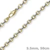 5,5mm Phantasie-Kette Collier Halsschmuck aus 585 Gold Gelbgold & Weißgold 50cm