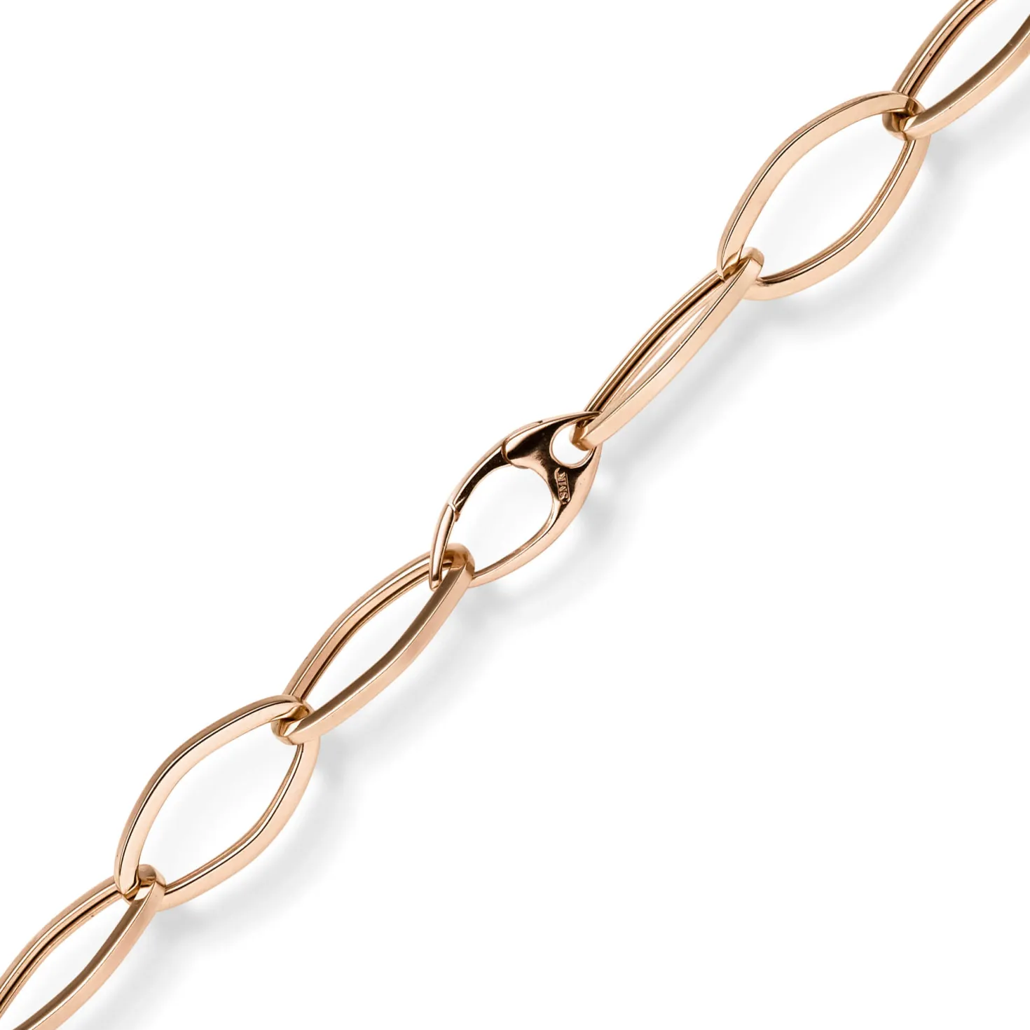 12mm Phantasie-Kette Halskette Collier aus 585 Gold Rotgold glänzend 50cm