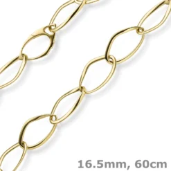 16,5mm Phantasie-Kette Halskette Collier aus 585 Gold Gelbgold 60cm